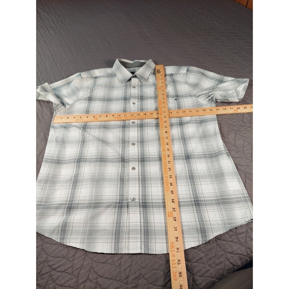 Marmot Mens XL White Plaid Button Up Shirt Lightweight Hiking Outdoors Short Slv - Picture 6 of 11